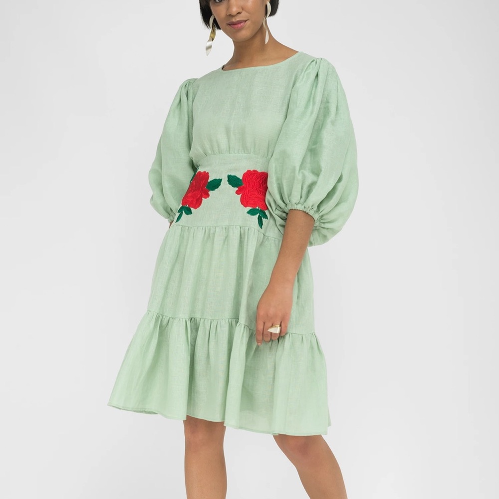 Fanm Mon mint green linen dress